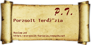 Porzsolt Terézia névjegykártya